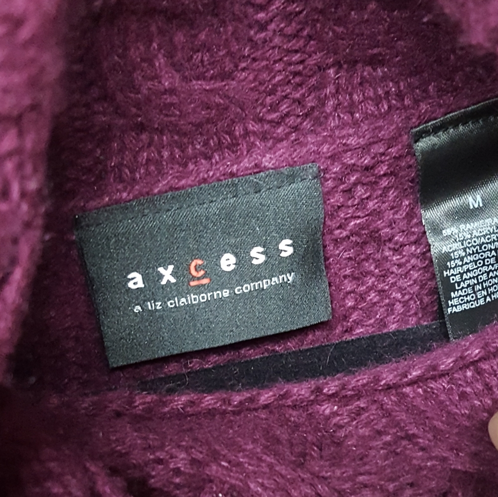 Access Maroon Turtle-Neck Sweater Euc Size M - image 3